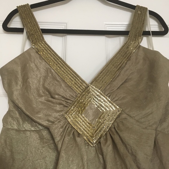 Essentials by ABS Gold Bubble Hem Sequin Dress - Picture 4 of 8